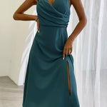 V-neck Slit Sling Dress Summer Fashion Sexy Slim Suspender Dresses For Women Clothing