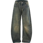 Versatile High-Street Mens Straight-Leg Denim Jeans