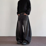 Mens High-Street Relaxed Premium-Looking Versatile Wide-Leg Pants